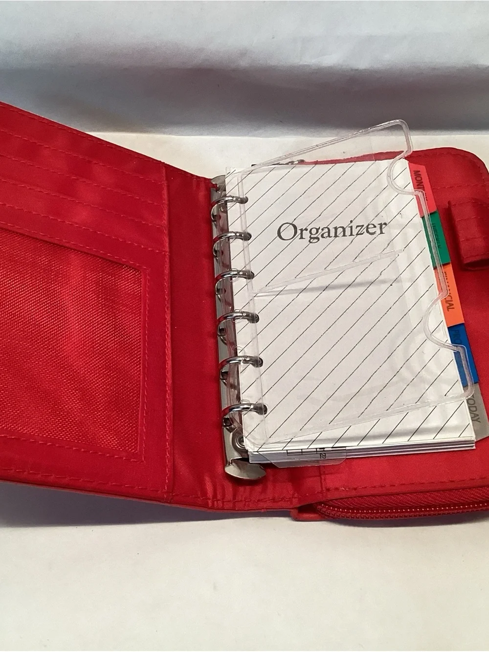 Betty Boop Organizer Wallet Calendar Red Zipper Closure Embroidered 6” X 4” READ
